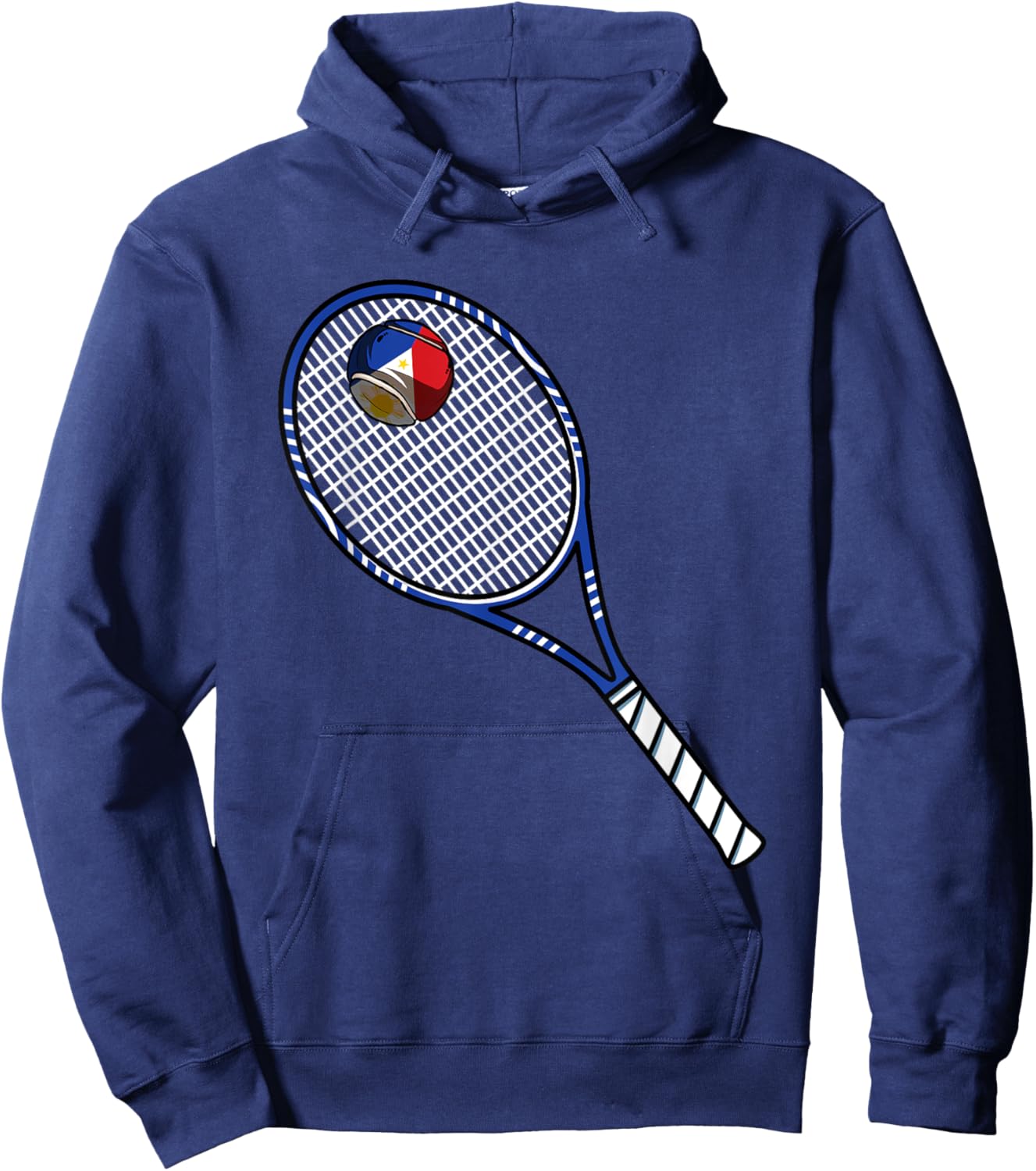 Tennis Racket And Ball Flag Of Philippines Hoodie - Hoodie | Navy