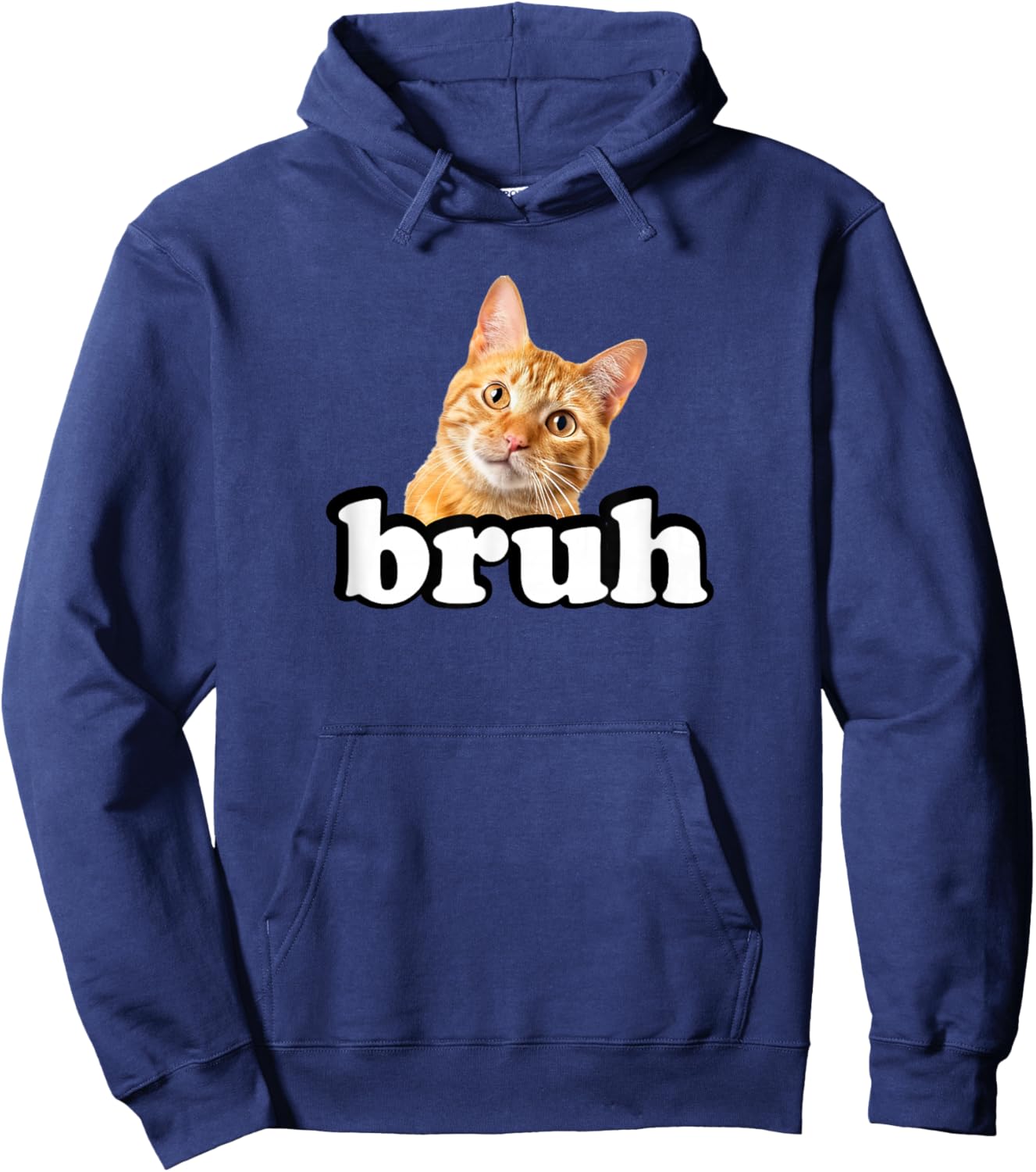 Cute Kids & Bruh Orange Tabby Cat Lover Hoodie - Hoodie | Navy