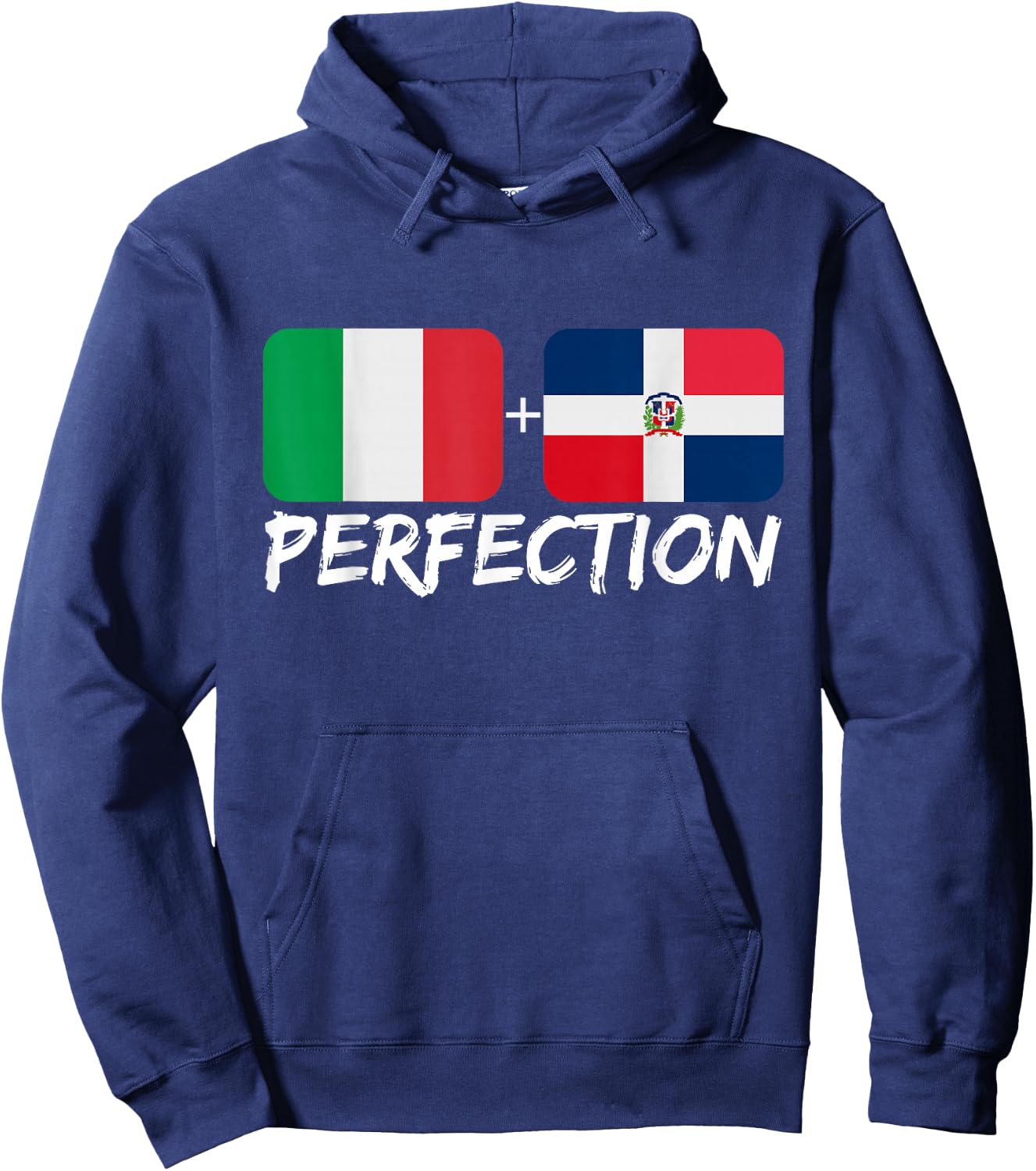 Italian Plus Dominican Perfection Heritage Flag Hoodie - Hoodie | Navy