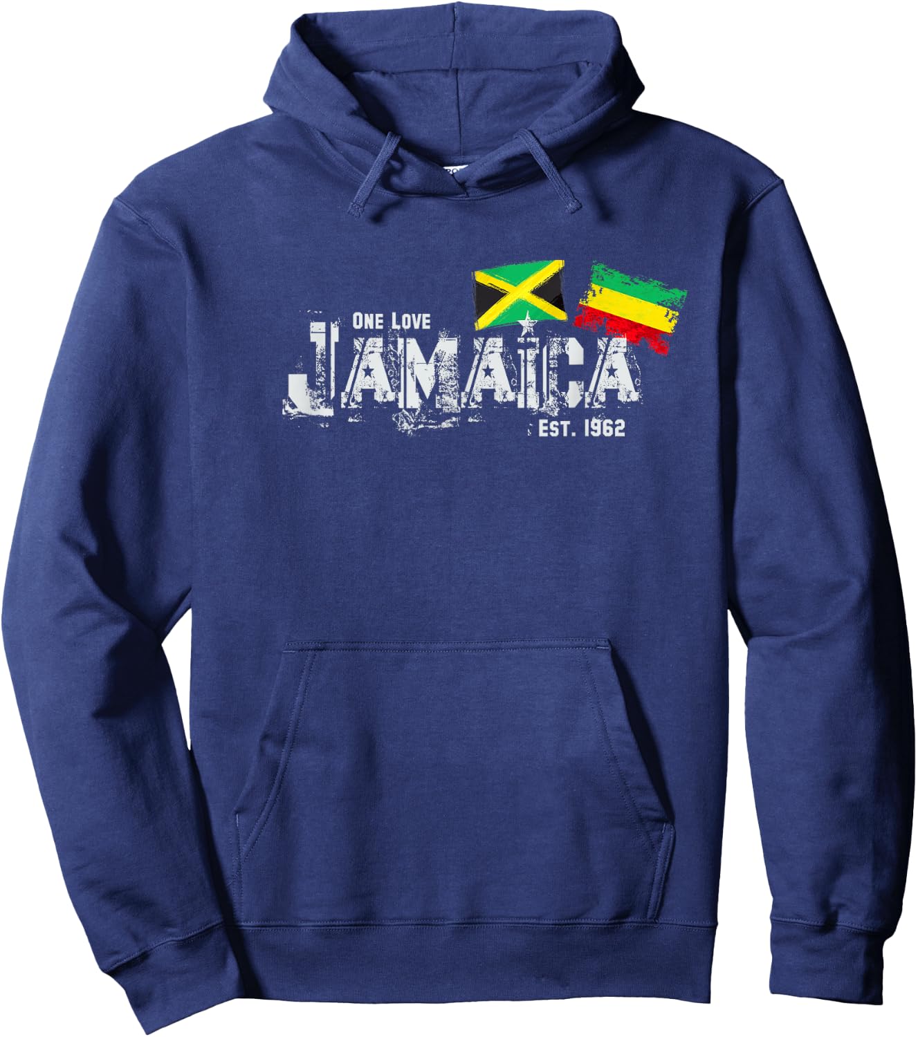Jamaica a Love Rastafari Flag Hoodie - Hoodie | Navy