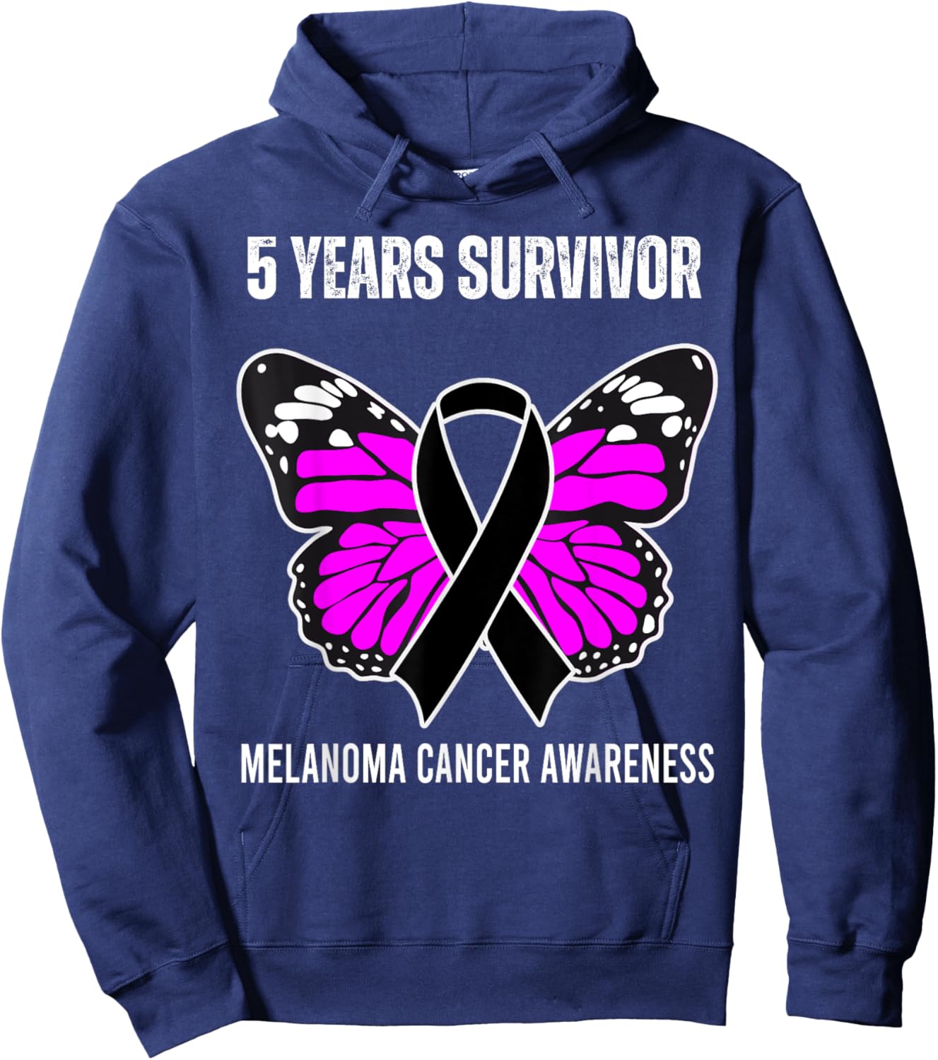 5 Years Melanoma Free Skin Cancer Survivor Hoodie - Hoodie | Navy