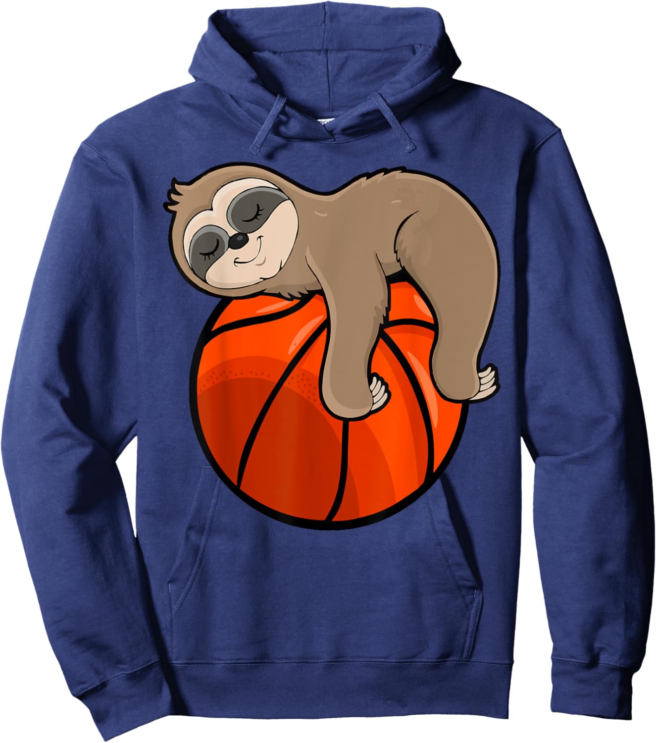 Sleeping Sloth in Basketball Pajamas Nightgown Hoodie - Hoodie | Navy