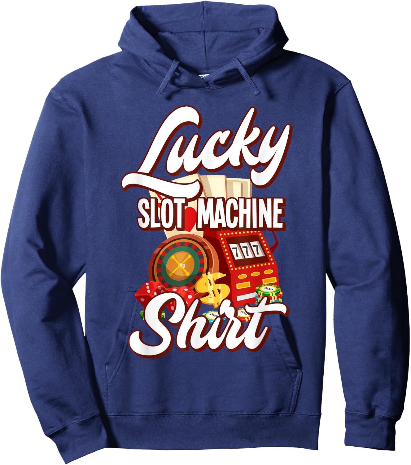 Lucky Slot Machine Casino Las Vegas Gambling Hoodie - Hoodie | Navy