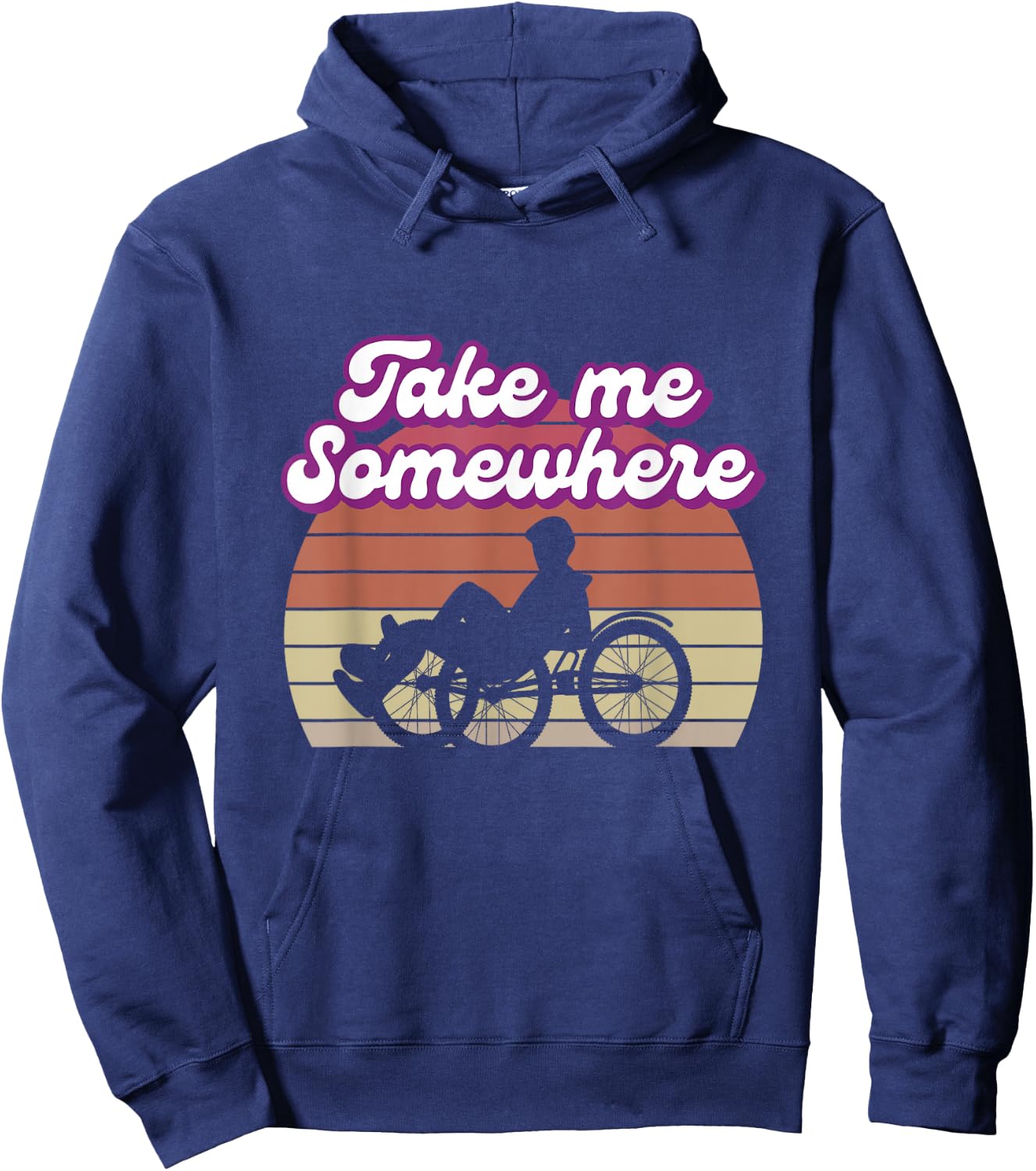 Nimm Mich Irgendwohin Recumbent Bike Gift Hoodie - Hoodie | Navy