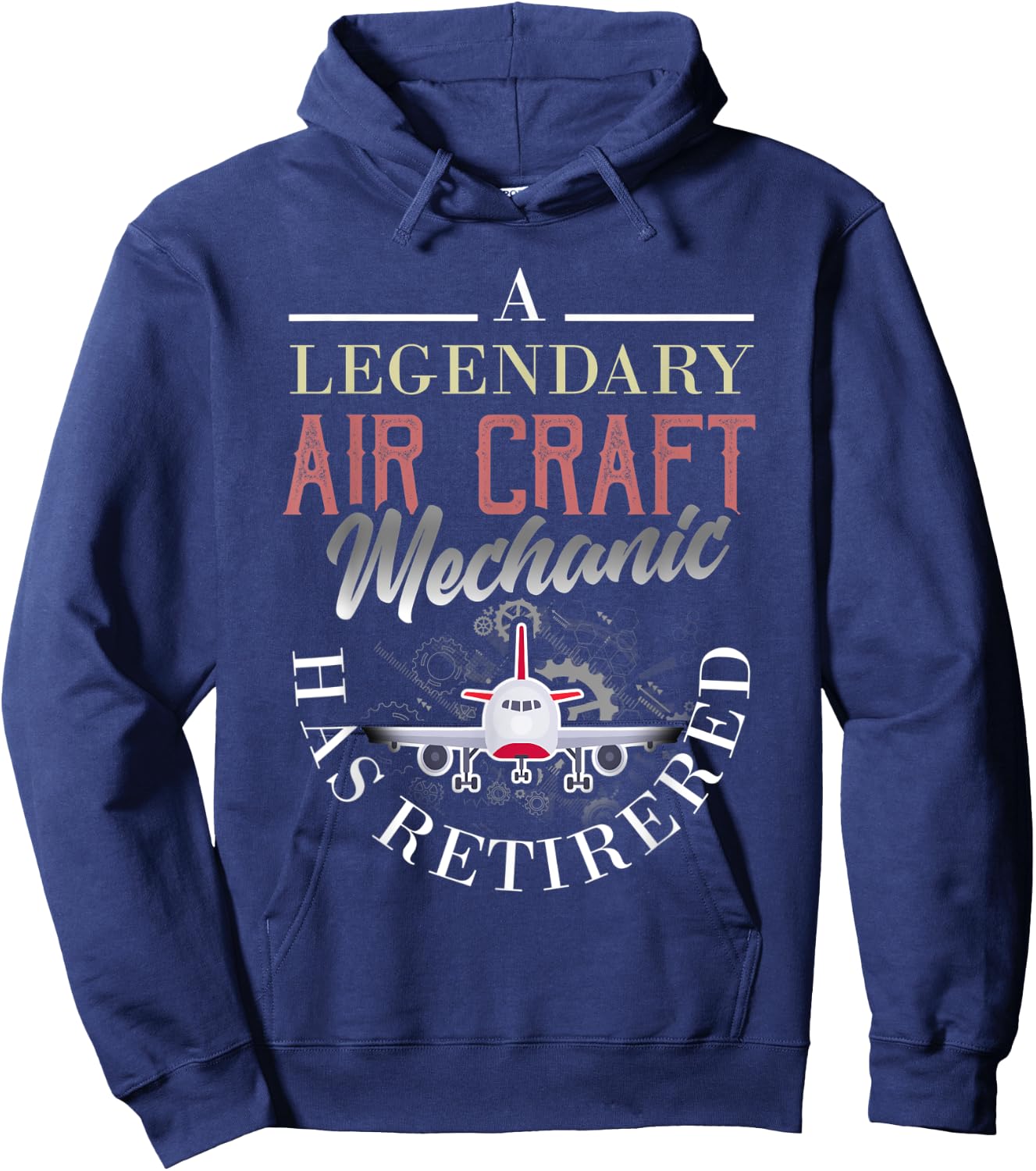 Retired Aircraft Mechanic Shirt Retirement Gift Hoodie - Hoodie | Navy