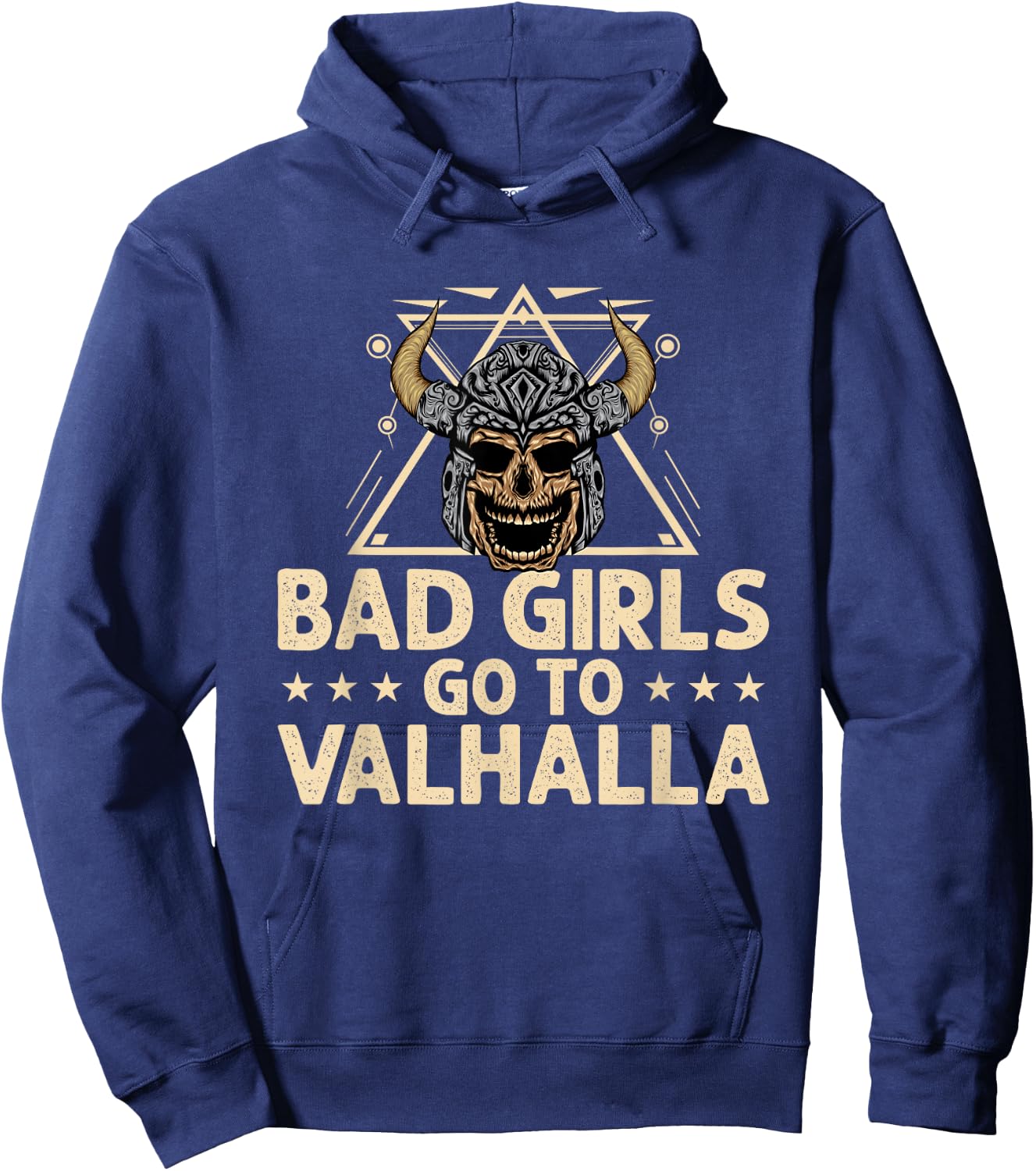 Bad Girls Go Valhalla Shieldmaiden Viking Hoodie - Hoodie | Navy