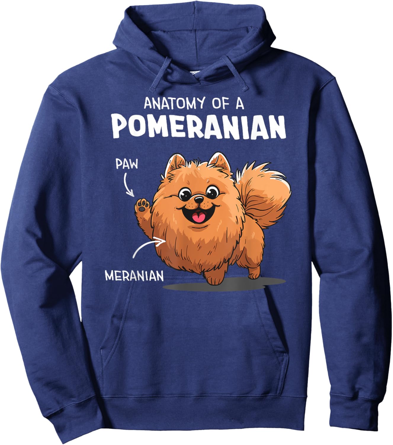 Funny Anatomy Of A Pomeranian Dog Hoodie - Hoodie | Navy