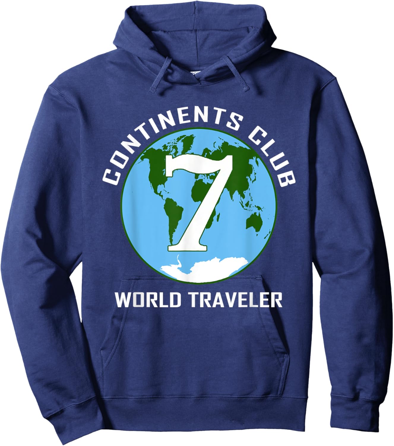 7 Continents World Traveler Club Hoodie - Hoodie | Navy