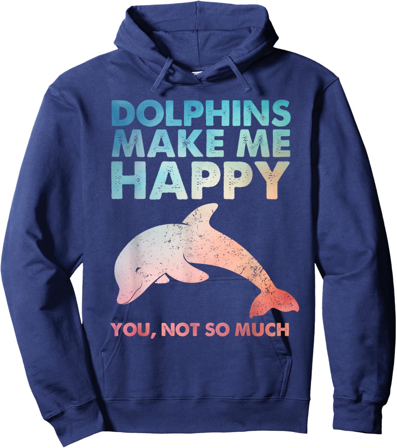 Funny Dolphin Art Women Kids Zoo Dolphin Lover Hoodie - Hoodie | Navy