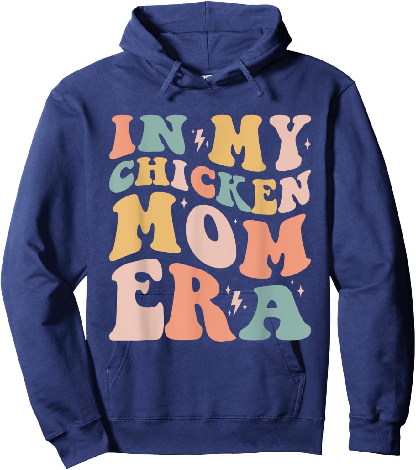 In My Chicken Mom Era Retro Hoodie - Hoodie | Navy