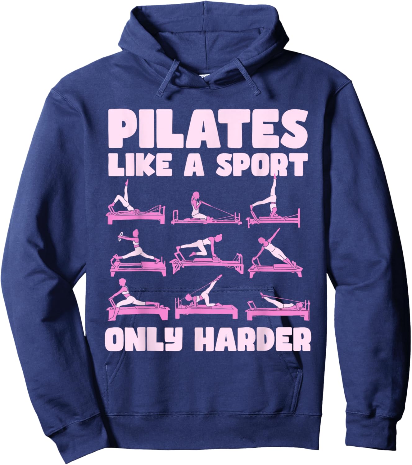 Pilates Contrology , Small, Black Hoodie - Hoodie | Navy