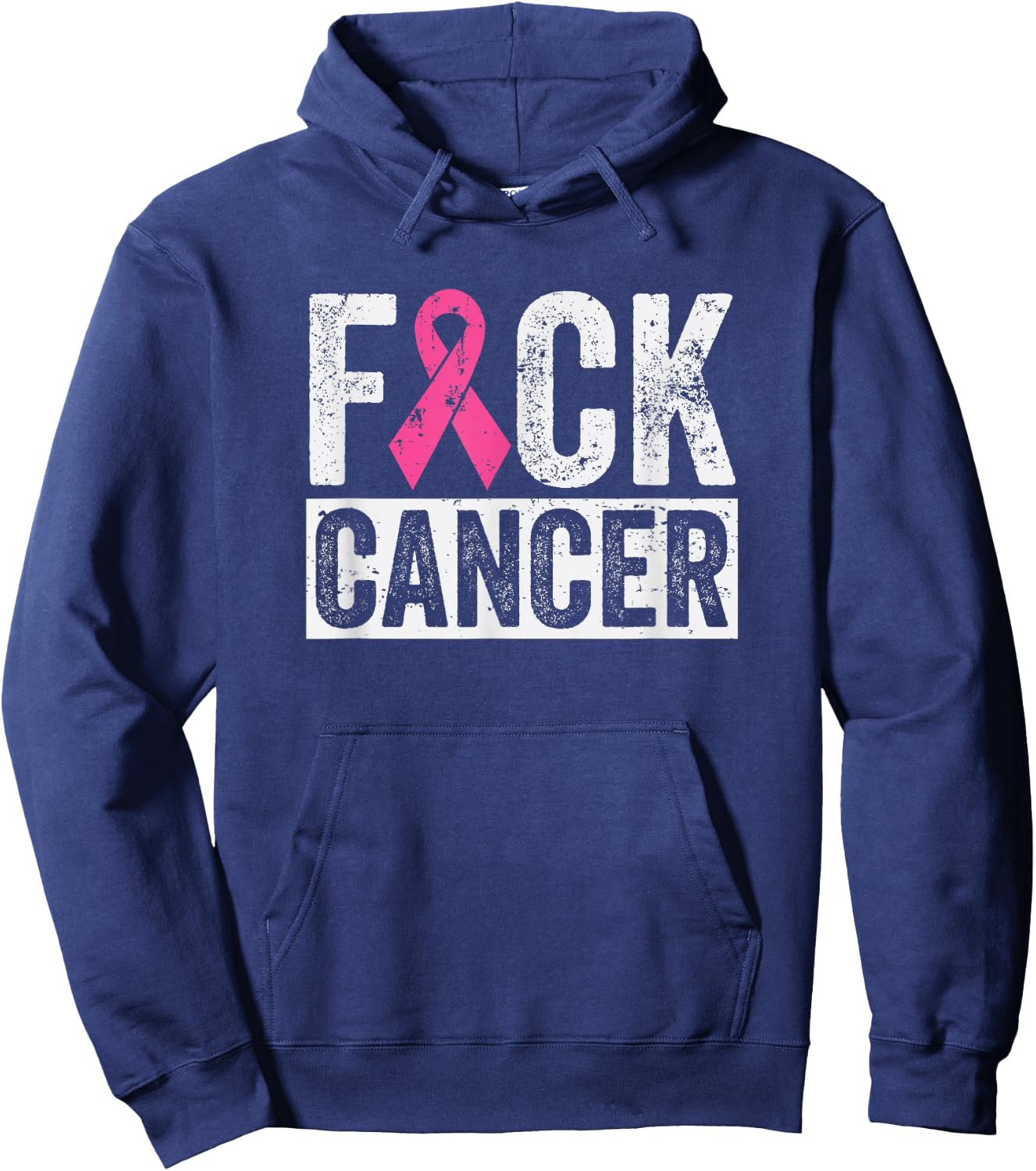Fuck Cancer Breast Cancer Awareness Hoodie - Hoodie | Navy