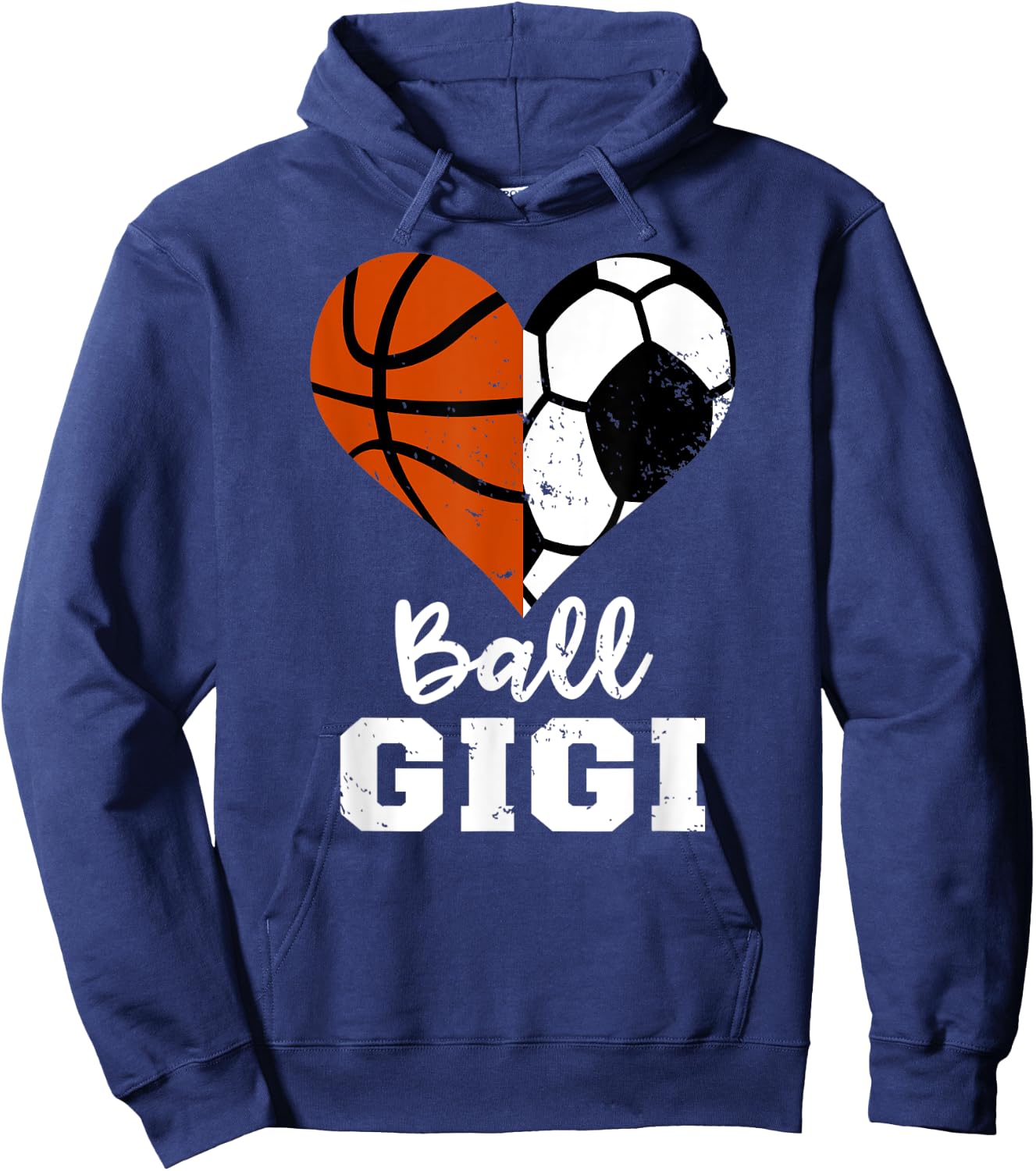 Ball Gigi Funny Soccer Basketball Heart Hoodie - Hoodie | Navy