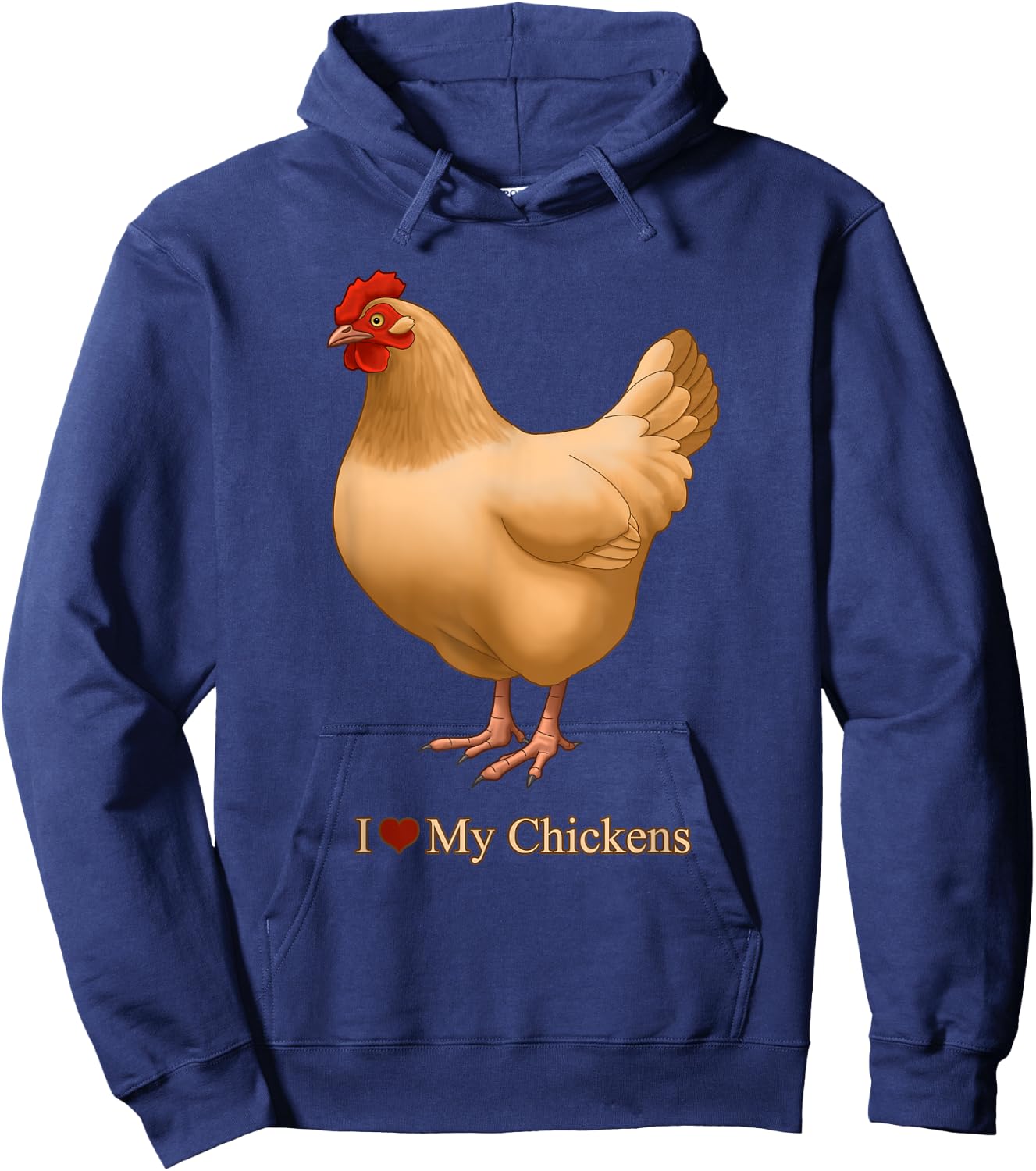 I Heart (Love) My Chickens Buff Orpington Hen Hoodie - Hoodie | Navy