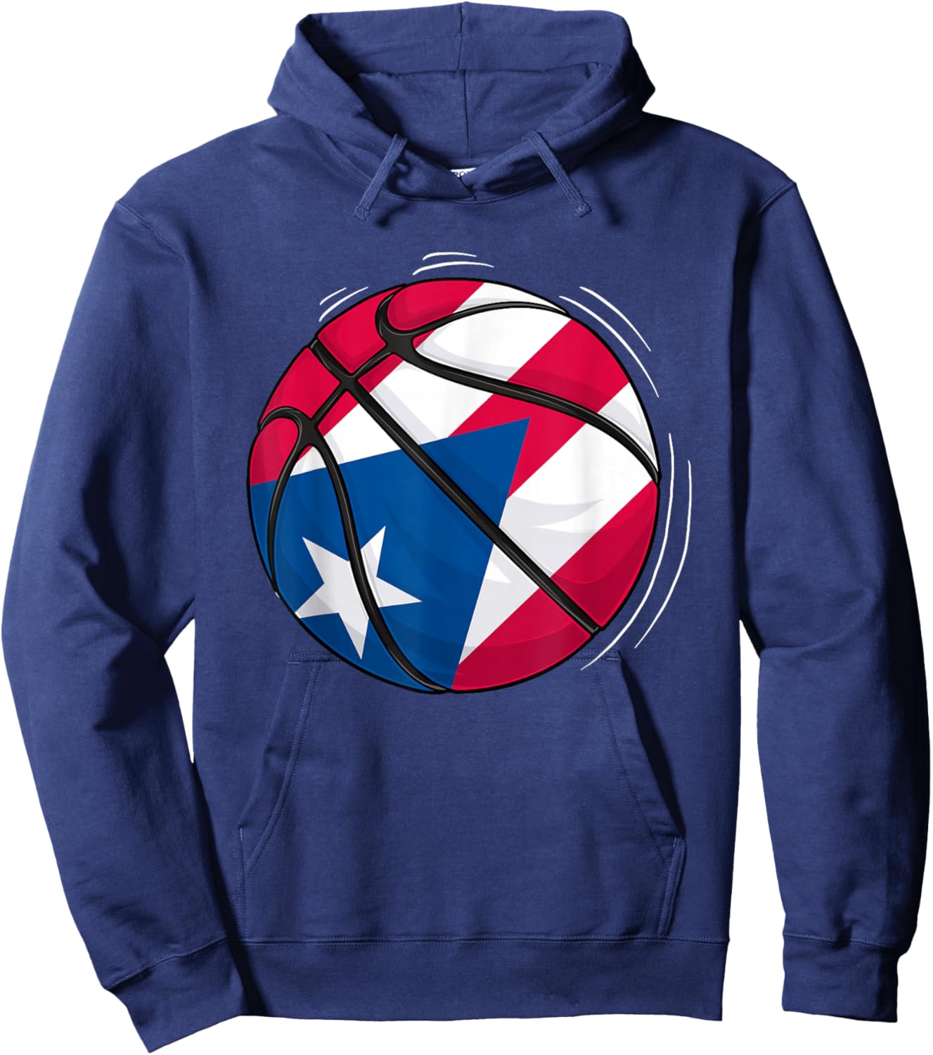 Basketball Ball With The Flag Of Puerto Rico Hoodie - Hoodie | Navy