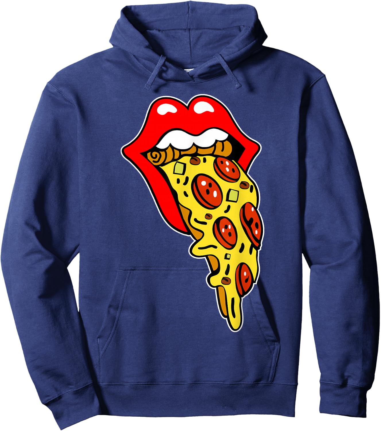Pizza Mouth Lips Hoodie - Hoodie | Navy