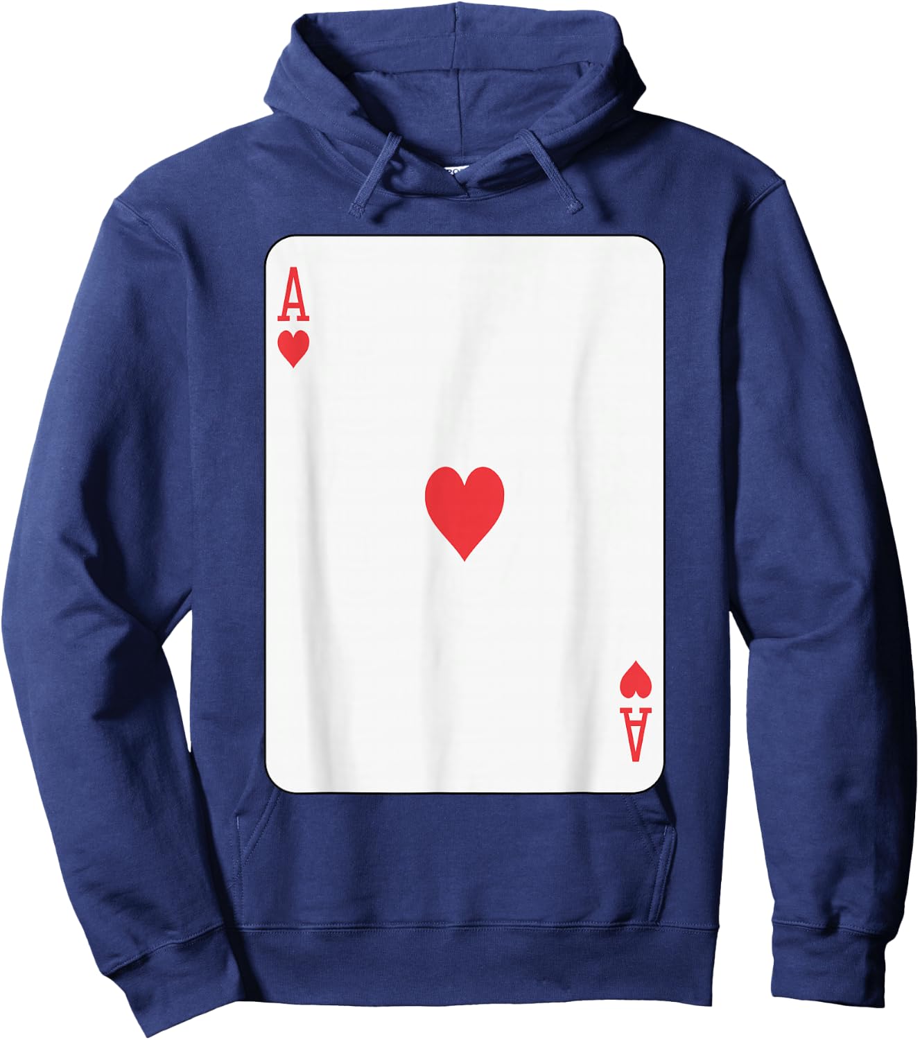 Ace of Hearts Playing Card Poker Hoodie - Hoodie | Navy