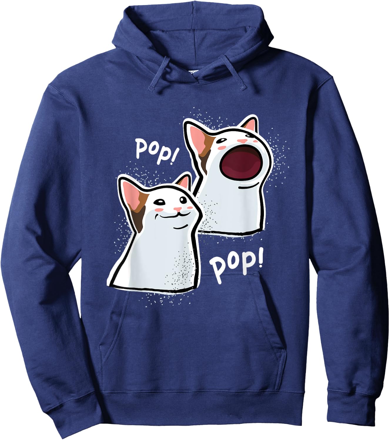 Popping Cat Meme / Pop Cat / Funny Cat Memes Hoodie - Hoodie | Navy