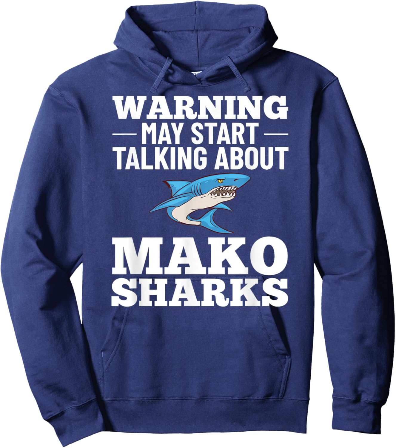 Mako Shark Animal Tooth Funny Ocean Hoodie - Hoodie | Navy