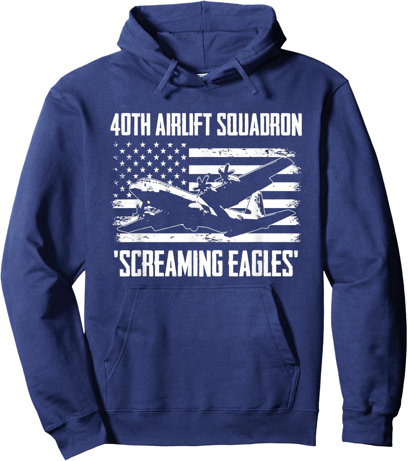 40th Airlift Squadron Screaming Eagles Hoodie - Hoodie | Navy