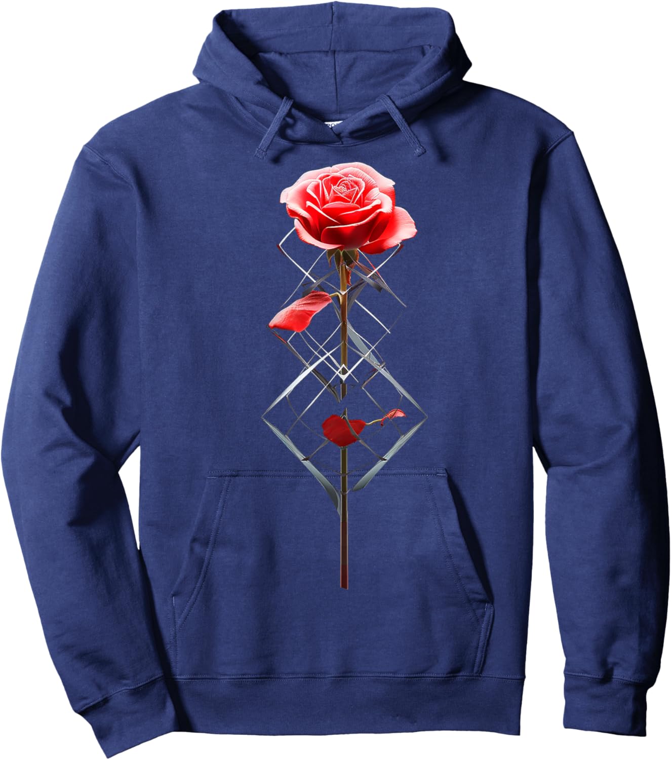 Rose Nature Artwork DNA Art Graphic Rose Hoodie - Hoodie | Navy