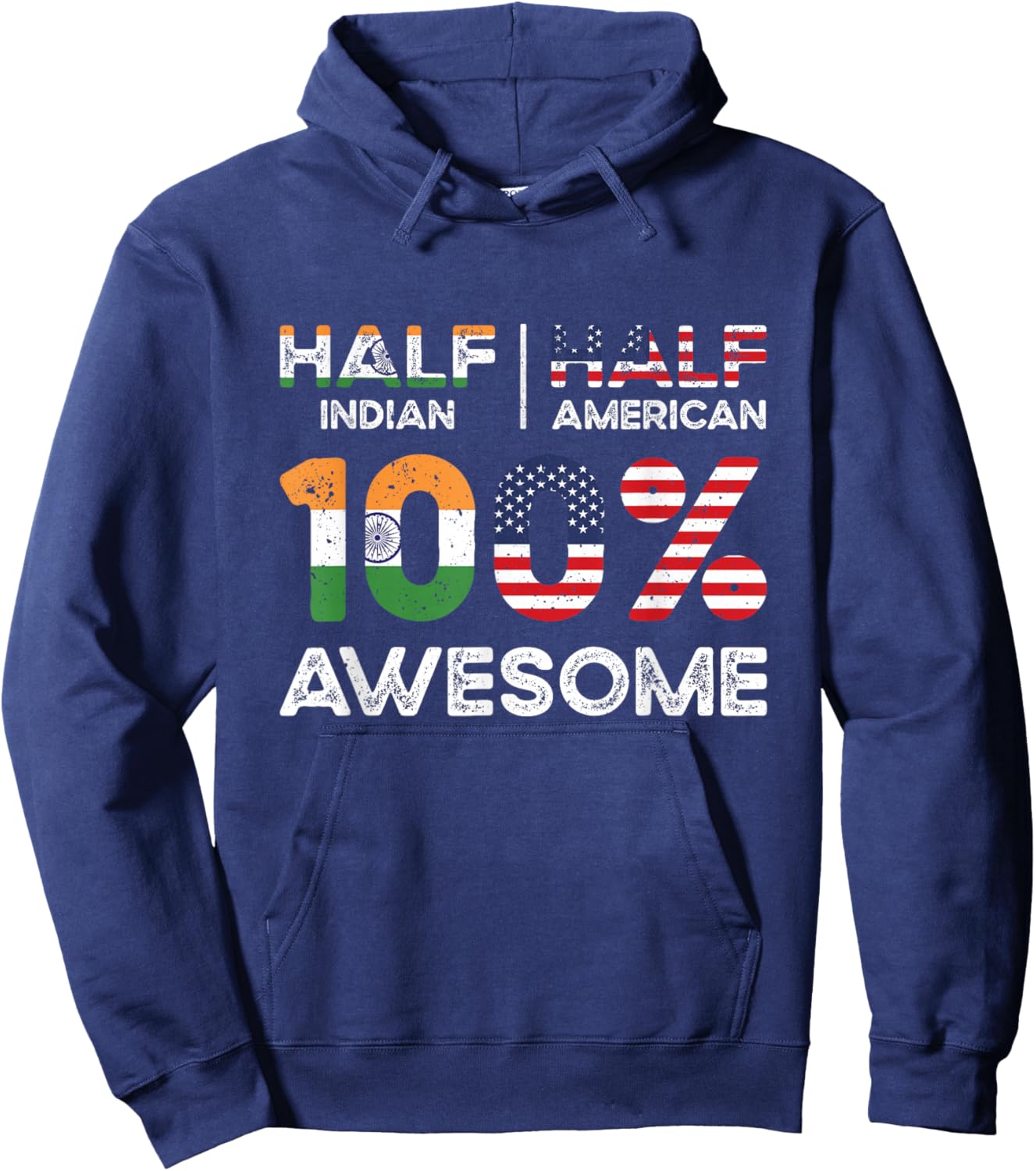 Indian American Patriot USA Grown India US Flag Hoodie - Hoodie | Navy
