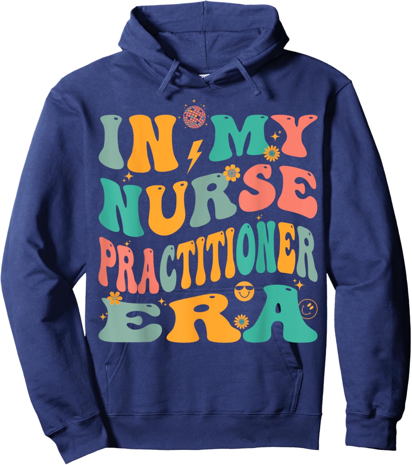 In My Nurse Practitioner Era Retro NP Nursing Hoodie - Hoodie | Navy