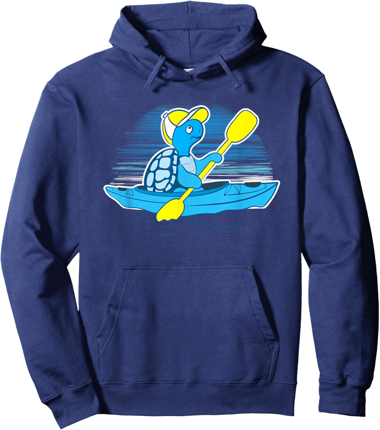 Tortoise Kayaker Kayaking Graphic Turtle Kayak Hoodie - Hoodie | Navy