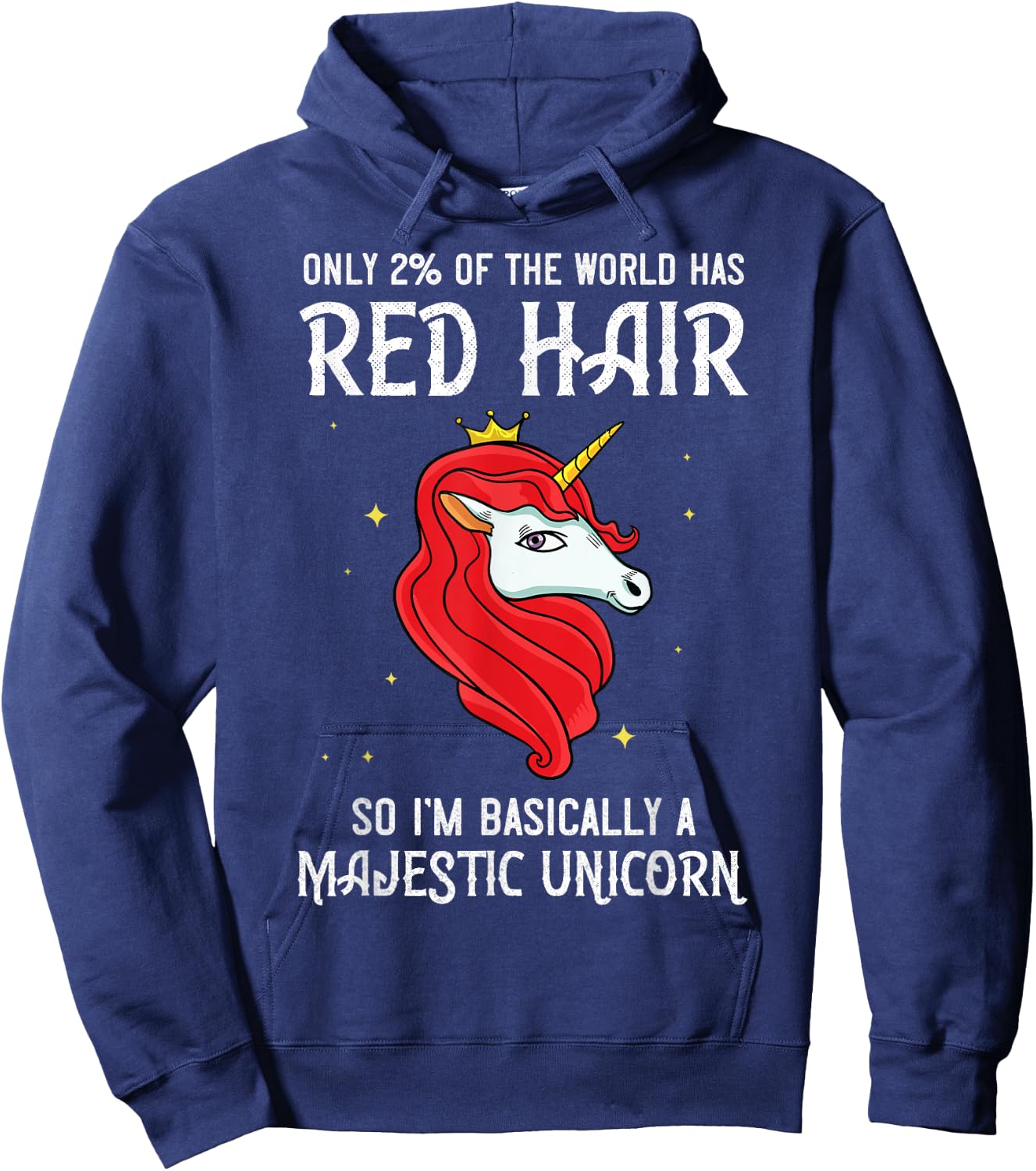 Red Hair Unicorn Redhead Funny Red Headed Hoodie - Hoodie | Navy
