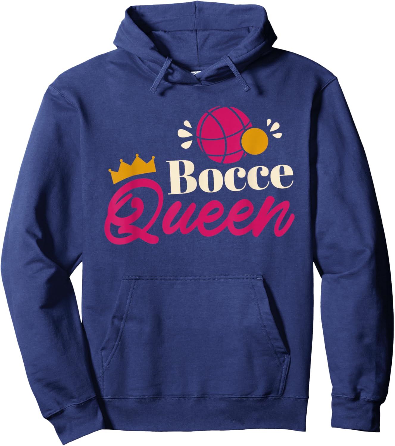 Women Bocce Ball Player, Italian Bocce Queen Hoodie - Hoodie | Navy