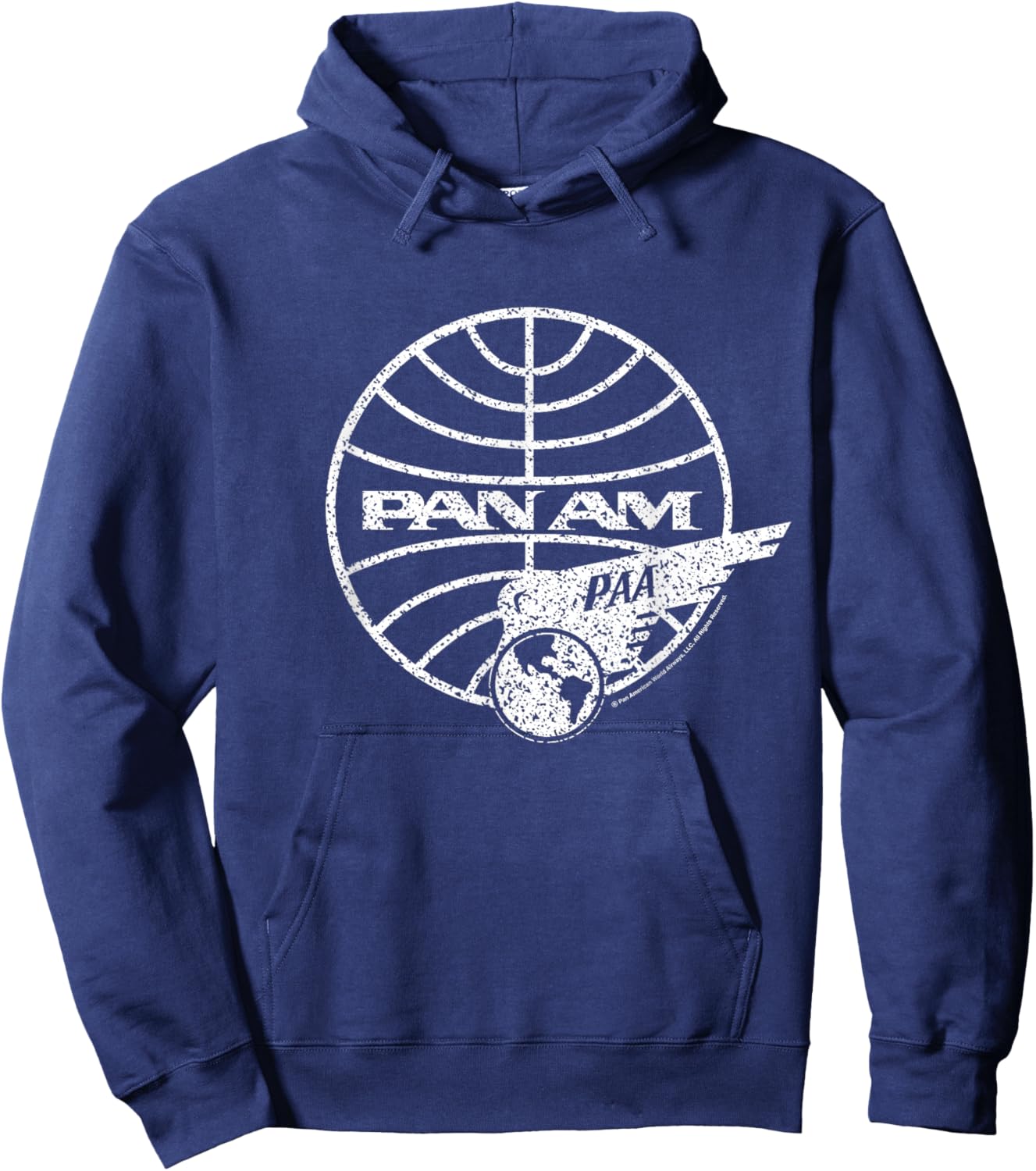 Pan Am Distressed PAA White Logo Hoodie - Hoodie | Navy
