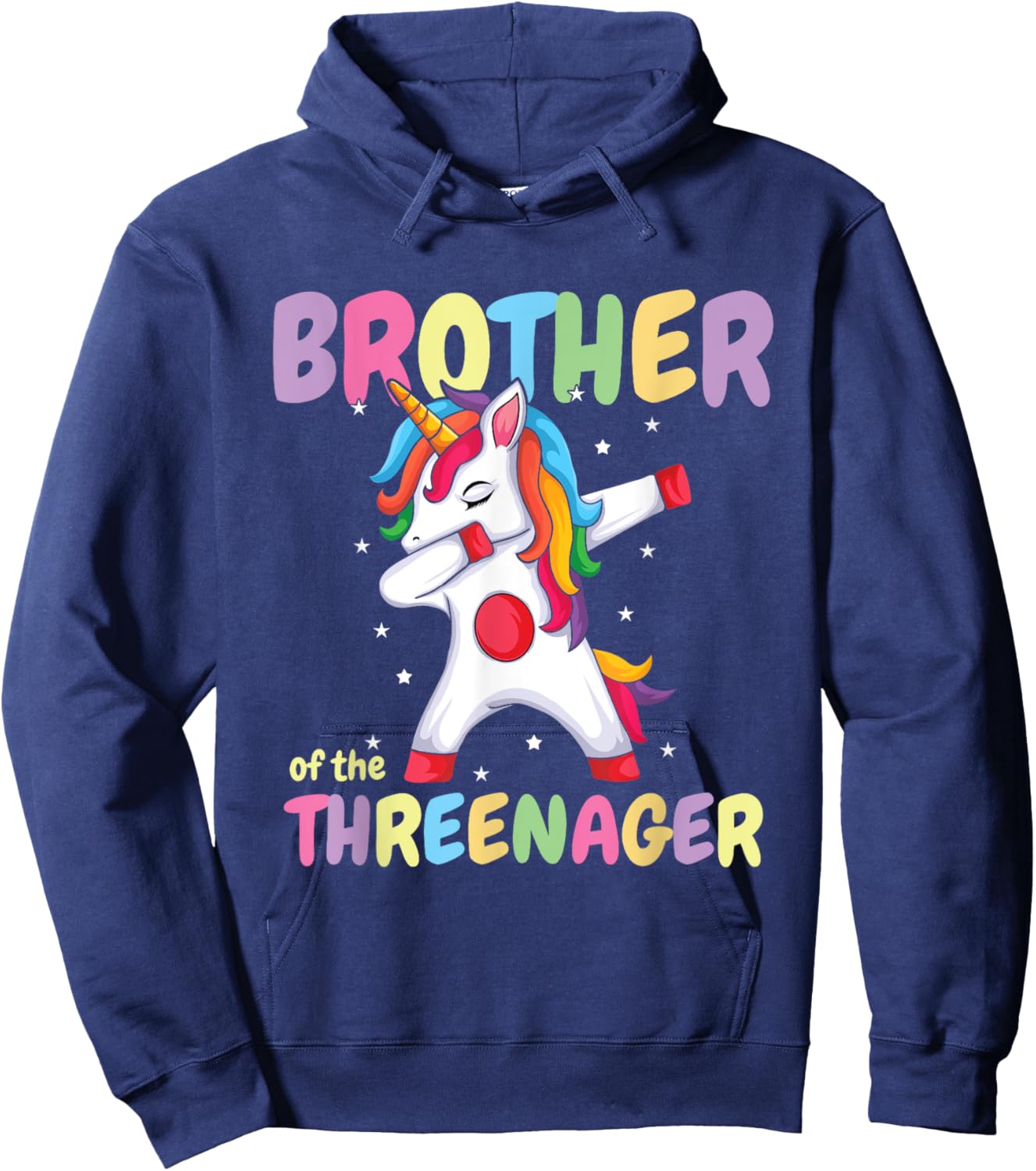 Brother Of The Threenager Birthday 3 Years Hoodie - Hoodie | Navy