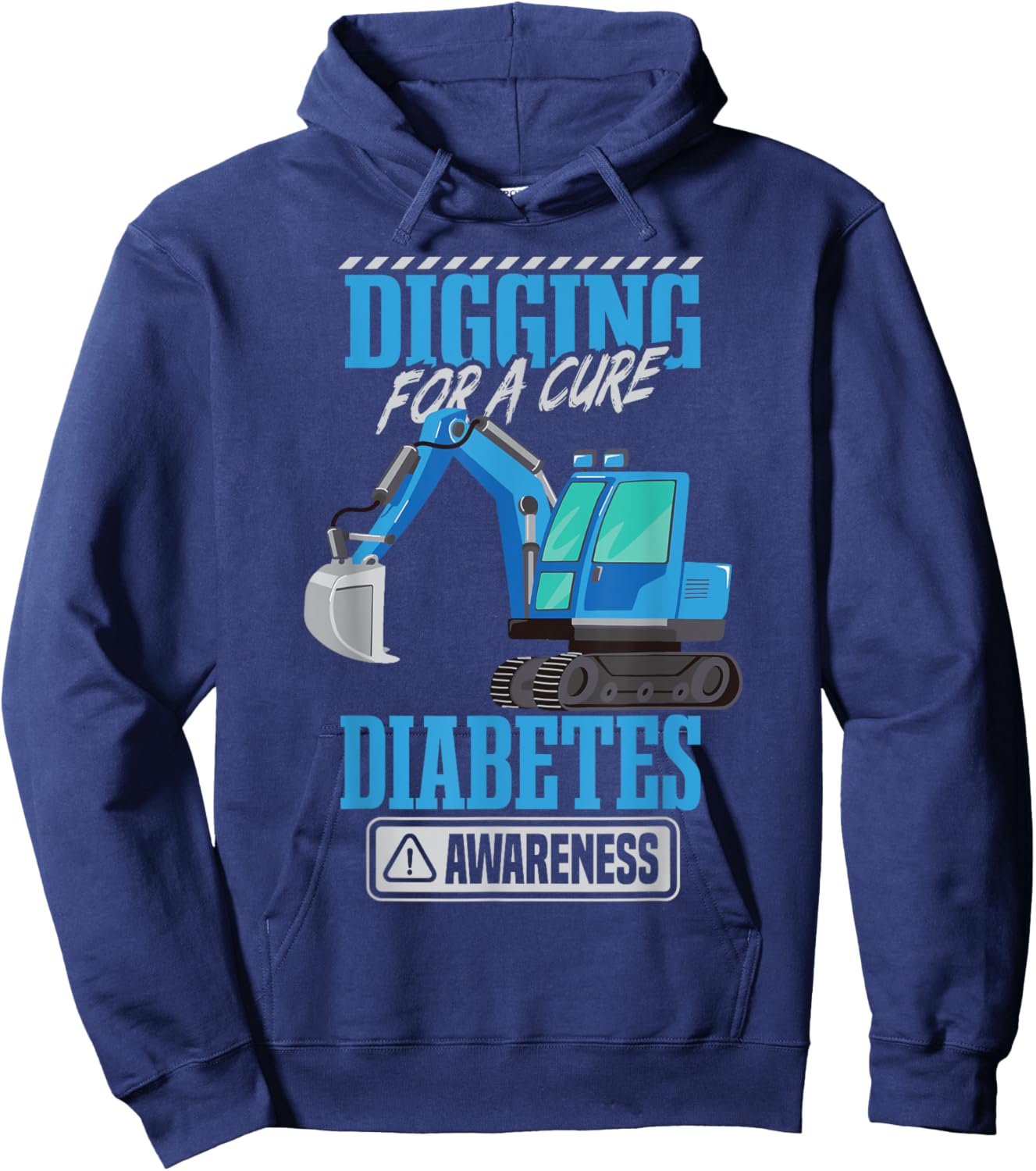 Boy Diabetes Excavator Type 1 Diabetes Hoodie - Hoodie | Navy