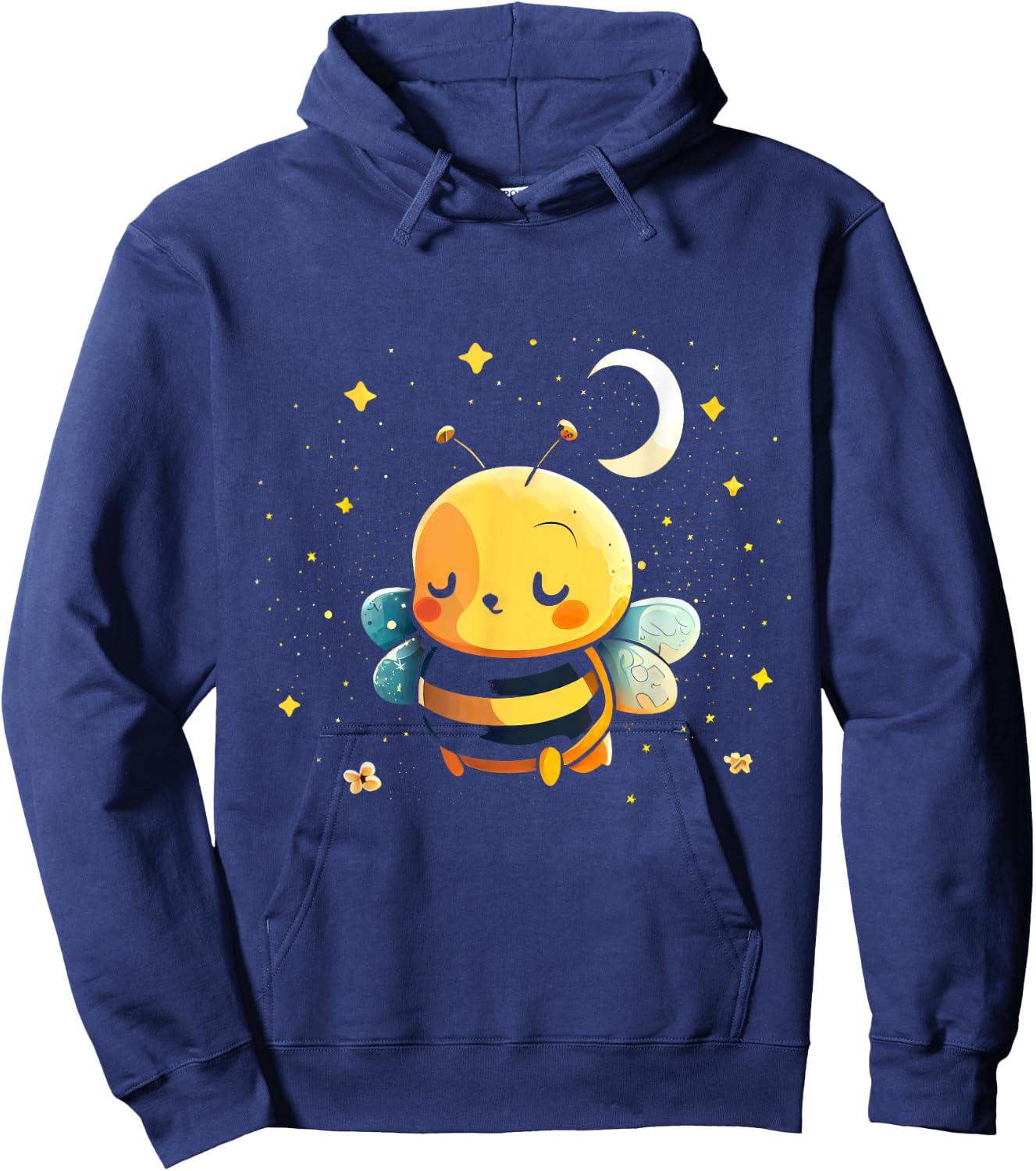 Peaceful Bumblebee Under Moon And Stars Hoodie - Hoodie | Navy
