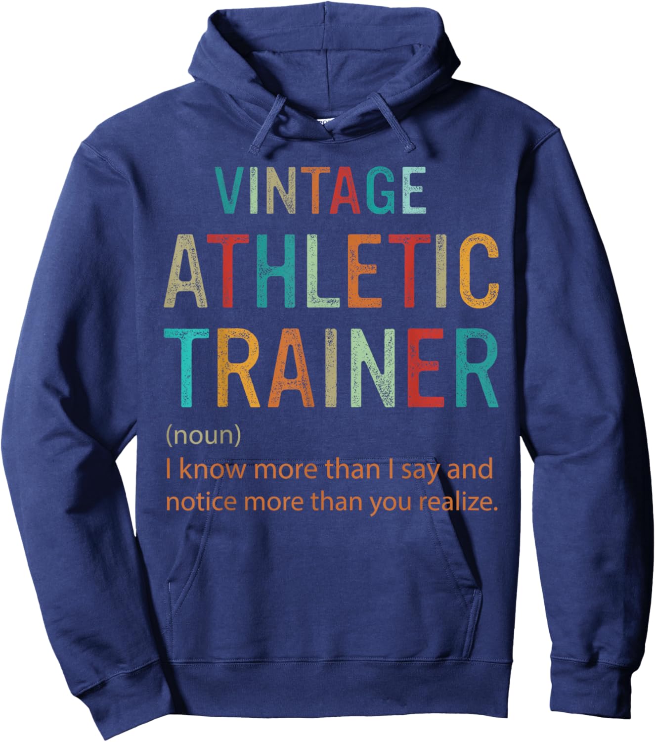 Funny Vintage Athletic Trainer Definition Retro Hoodie - Hoodie | Navy