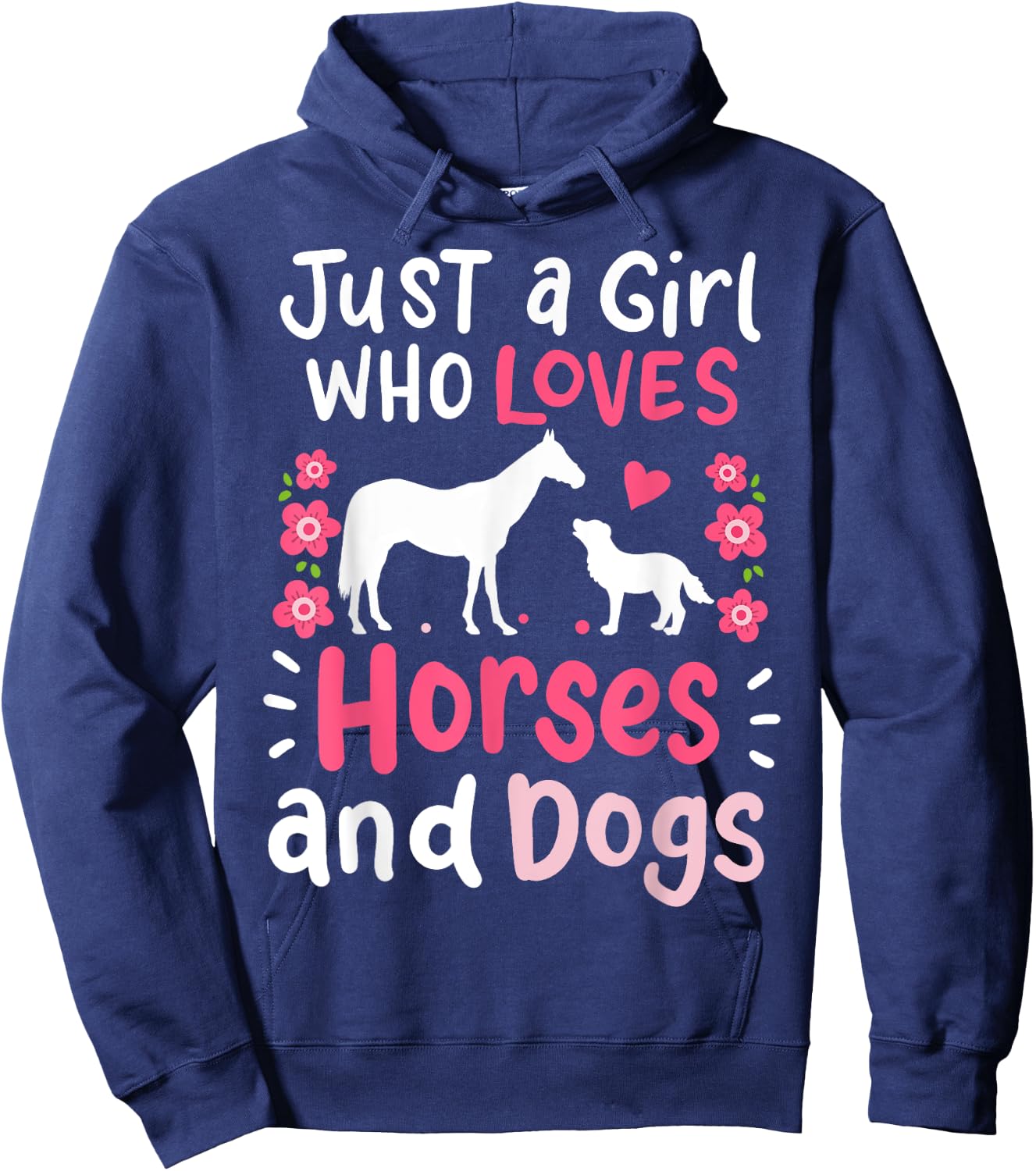 Horse Just a Girl Who Loves Horses and Dogs Hoodie - Hoodie | Navy