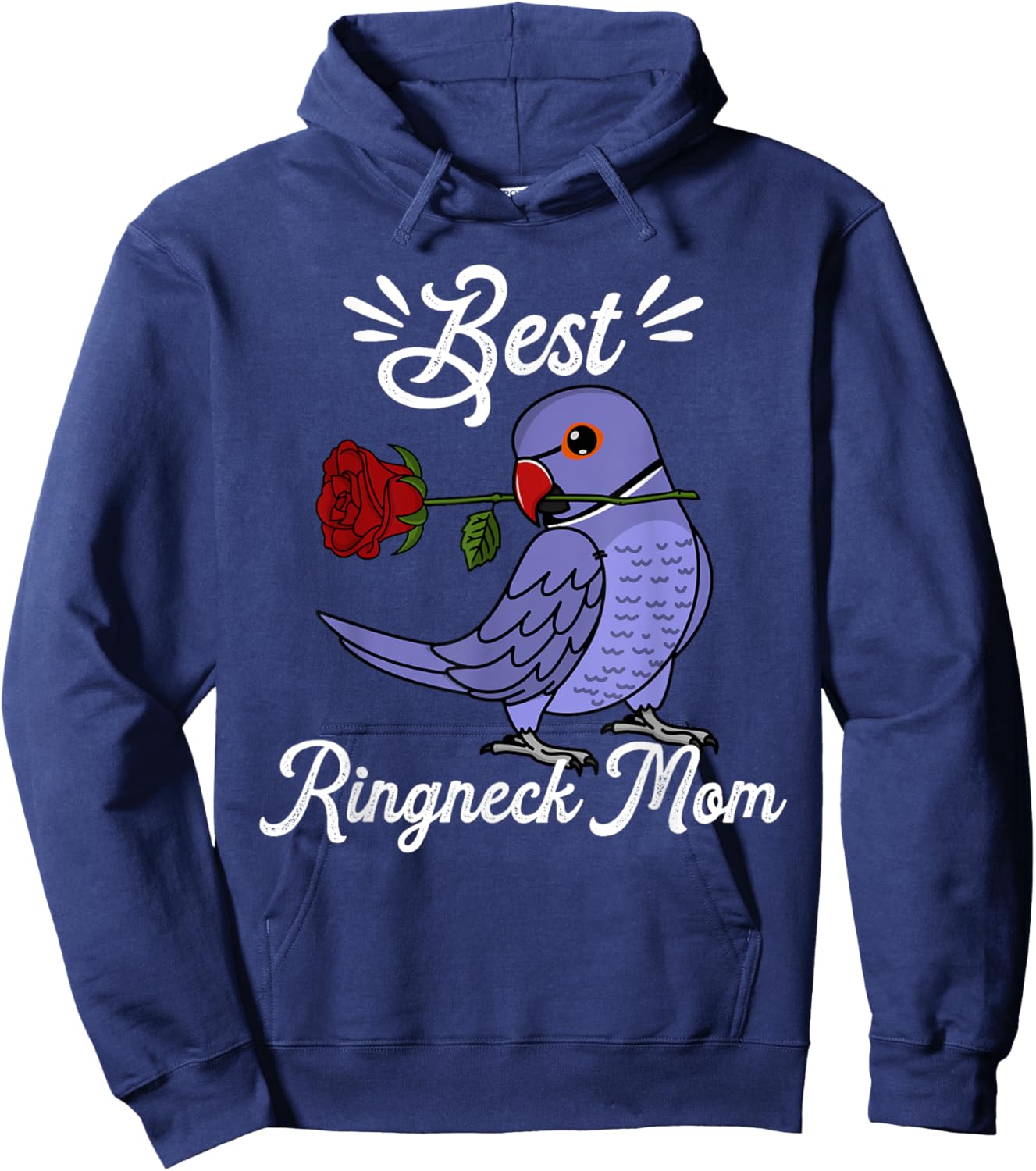 Best Parrot Mom I Violet Indian Ringneck Hoodie - Hoodie | Navy