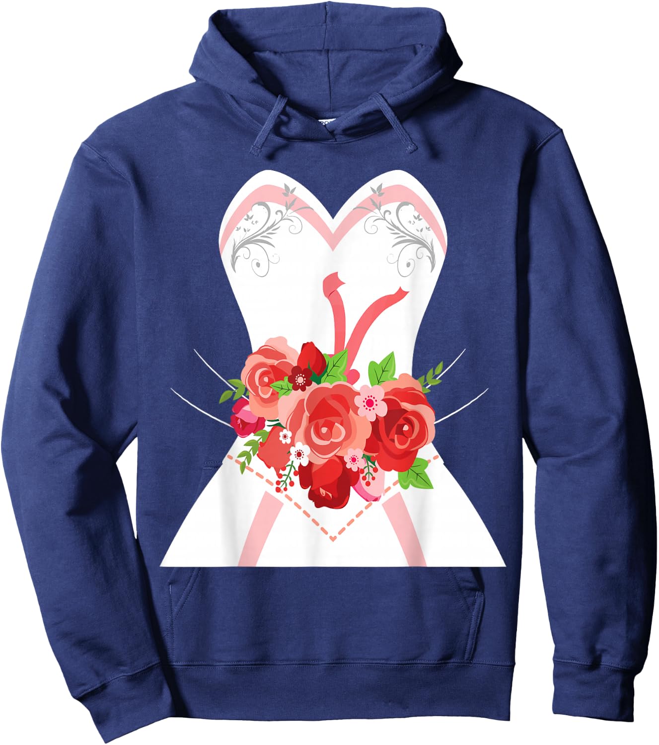 Simple Wedding Dress for Bridal Showers Gift Hoodie - Hoodie | Navy