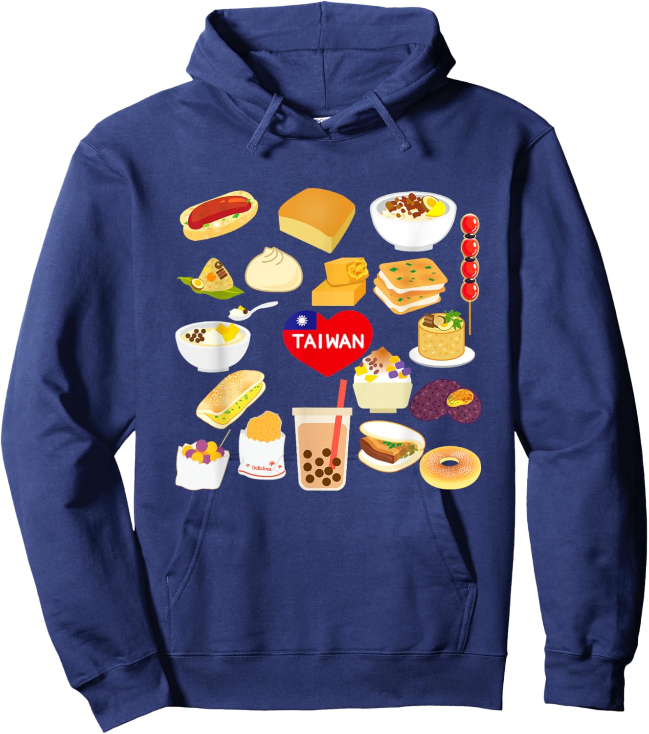 Taiwan Flavor Gourmet Flag Local Cuisine Hoodie - Hoodie | Navy