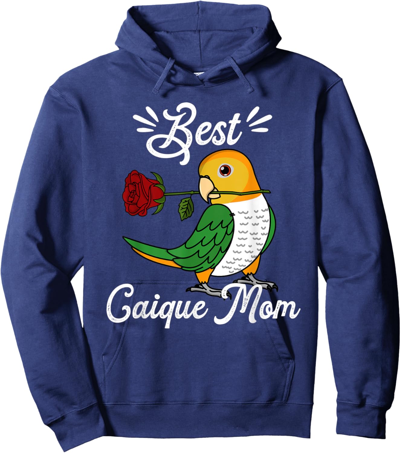 Best Parrot Mom I White-bellied Caique Hoodie - Hoodie | Navy