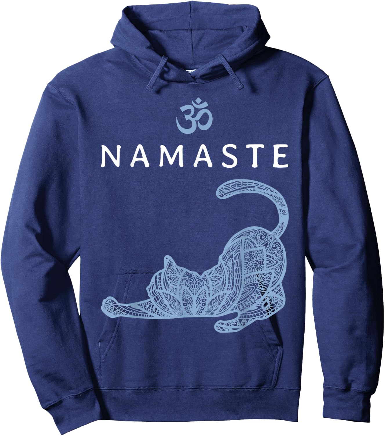 Namaste Cat In Yoga Pose Om Symbol Yoga Gift Hoodie - Hoodie | Navy