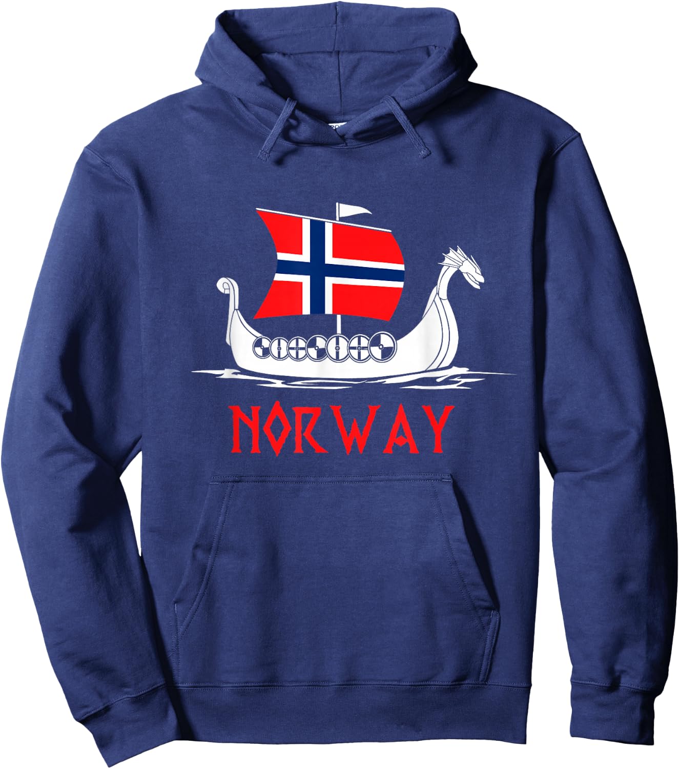 Boat Norwegian Flag Norway Viking Ship Norway Hoodie - Hoodie | Navy
