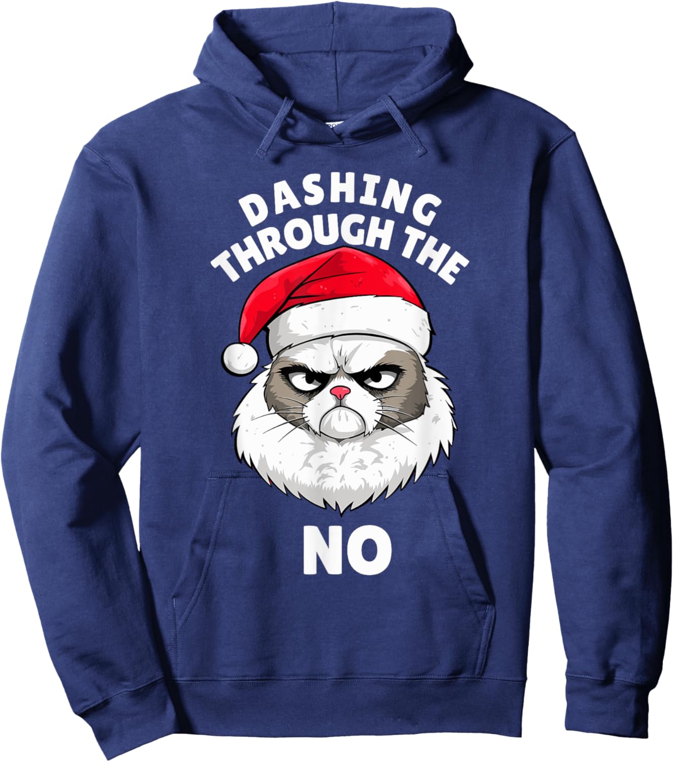 Funny Christmas Cat Meme Dashing Through The No Hoodie - Hoodie | Navy