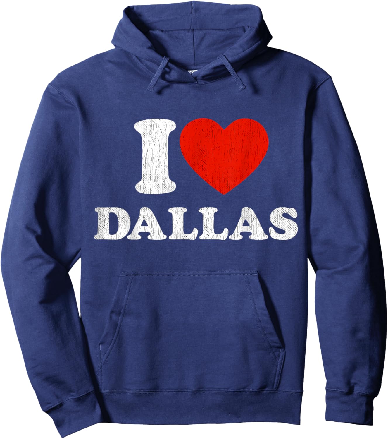 I Love Dallas Texas State Souvenir Hoodie - Hoodie | Navy