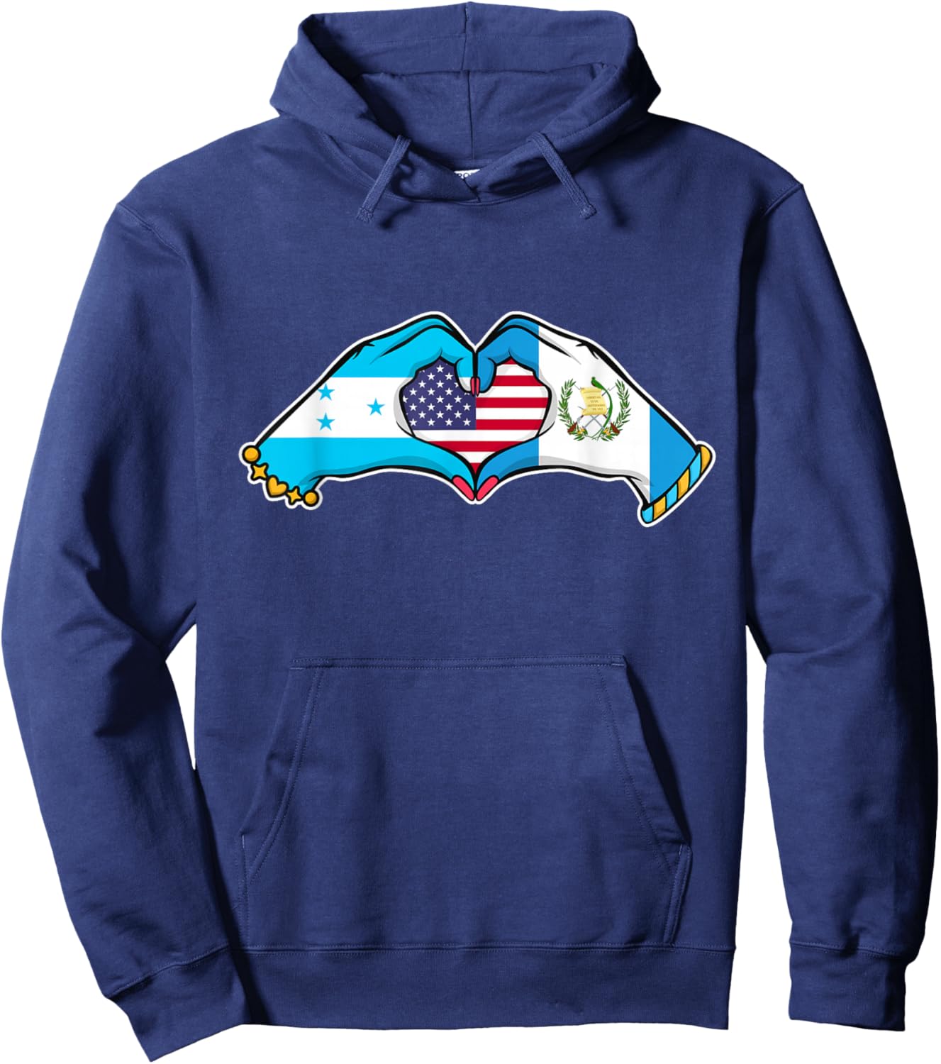 Heart Hands Honduras, Guatemala and The USA Hoodie - Hoodie | Navy