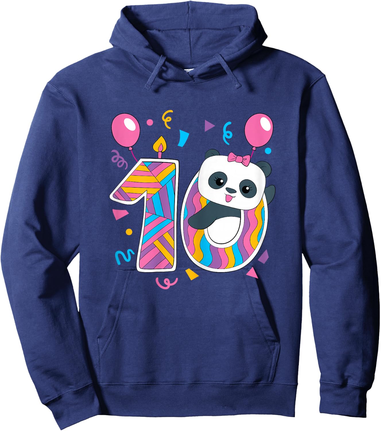 Panda 10 Year Old Children's Birthday Party Hoodie - Hoodie | Navy