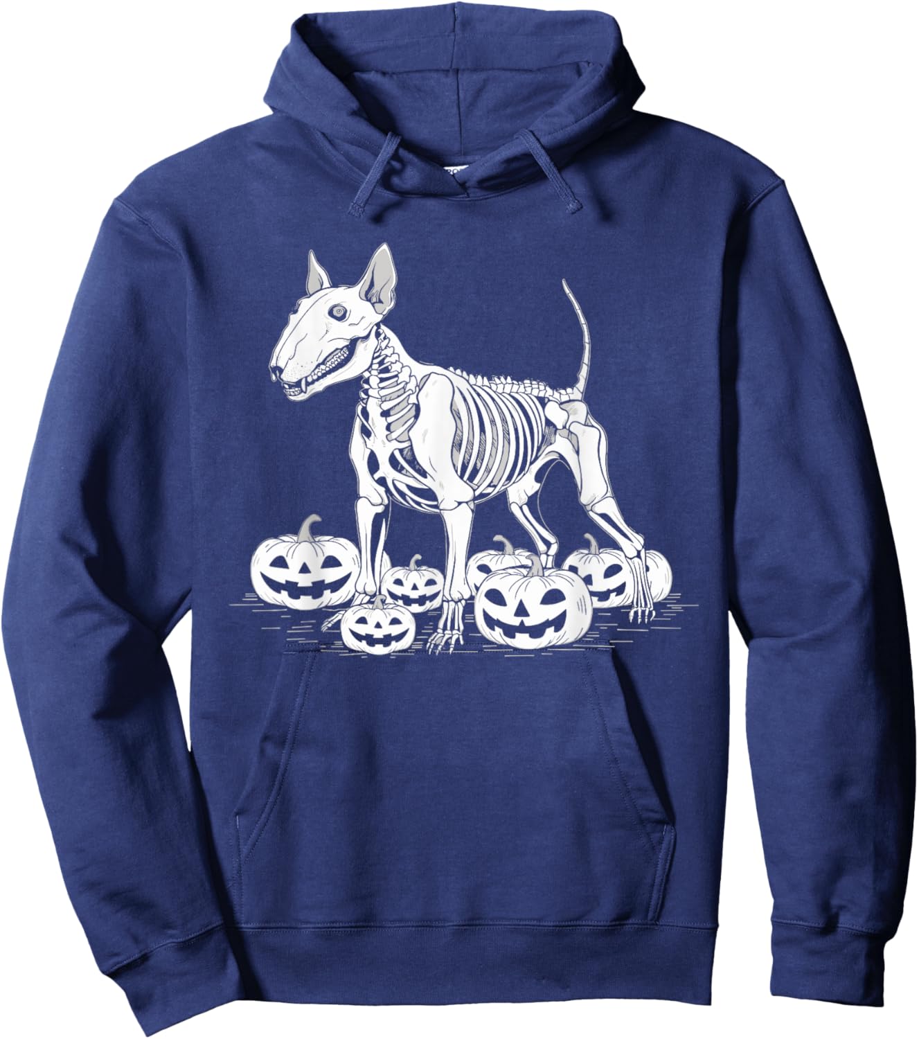 Bull Terrier Skeleton Birthday Halloween Kids Hoodie - Hoodie | Navy
