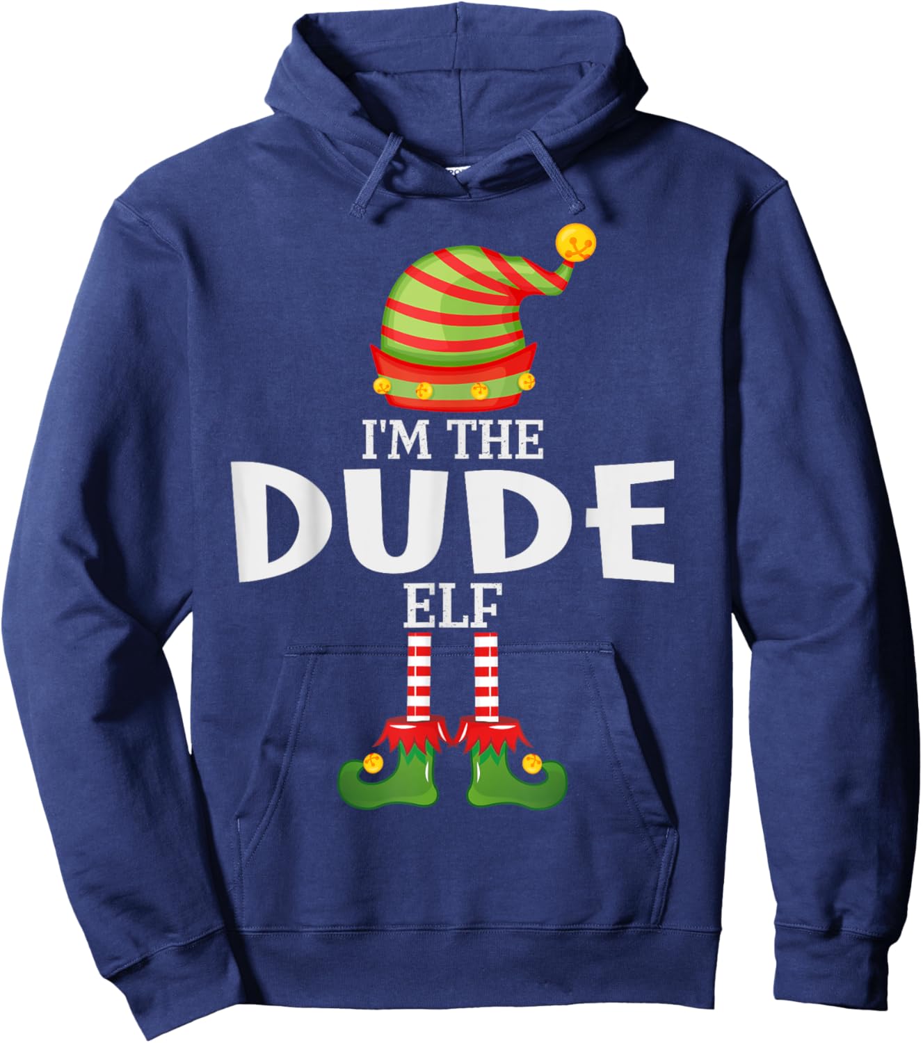 I'm The Dude Elf Christmas Matching Pajama Hoodie - Hoodie | Navy