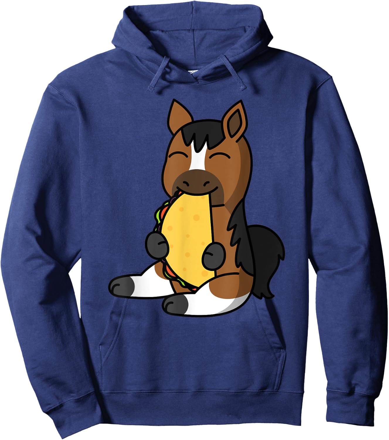 Horse Eating A Taco Pet Hoodie - Hoodie | Navy