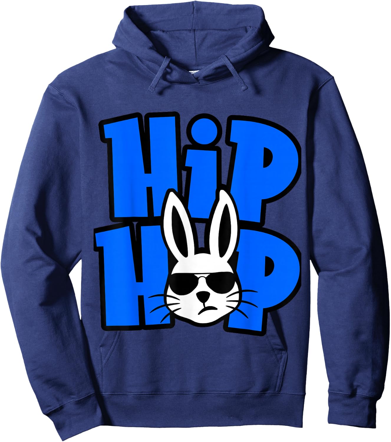 Hip Hop Bunny Funny Gift Easter Boys Girls Kids Hoodie - Hoodie | Navy